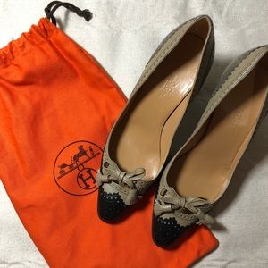 Hermes tricolor brogue shoes/pumps (vintage)